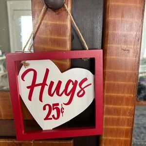 Red and White Heart Wall Accent